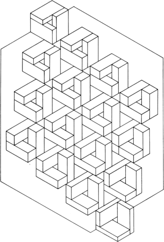 Optical Illusion 10 Coloring Page